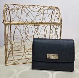 KATE SPADE Black Saffiano Leather Card Holder Wallet